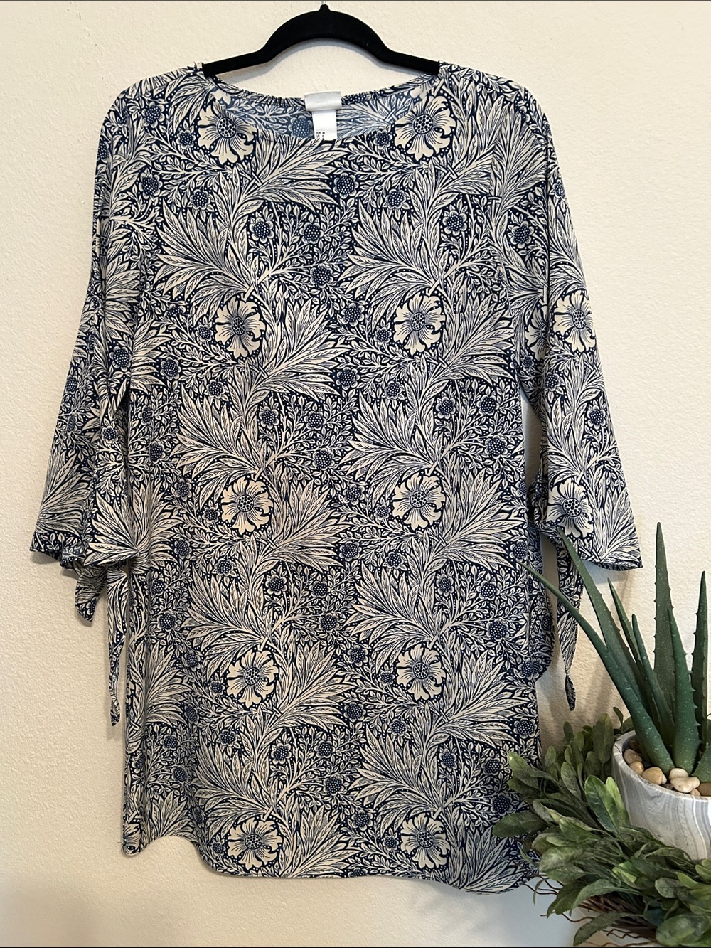 Floral Navy & Cream Women's Dress
